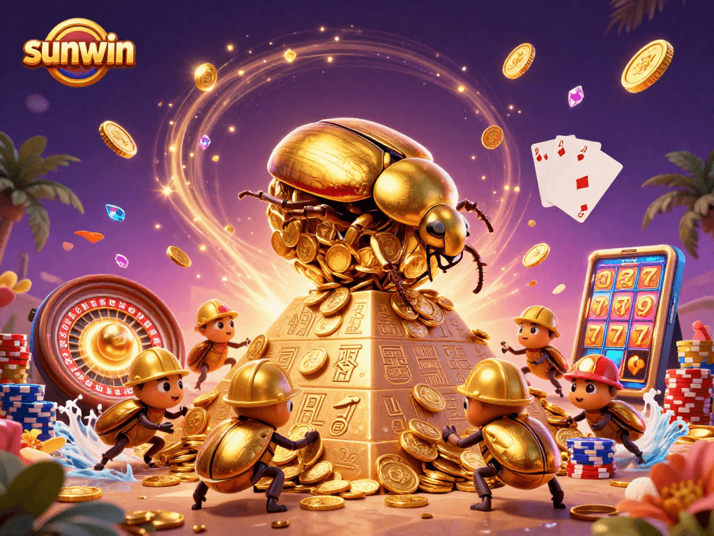Experience thrilling gameplay at sunwin with vibrant 3D casino features and winning symbols!
