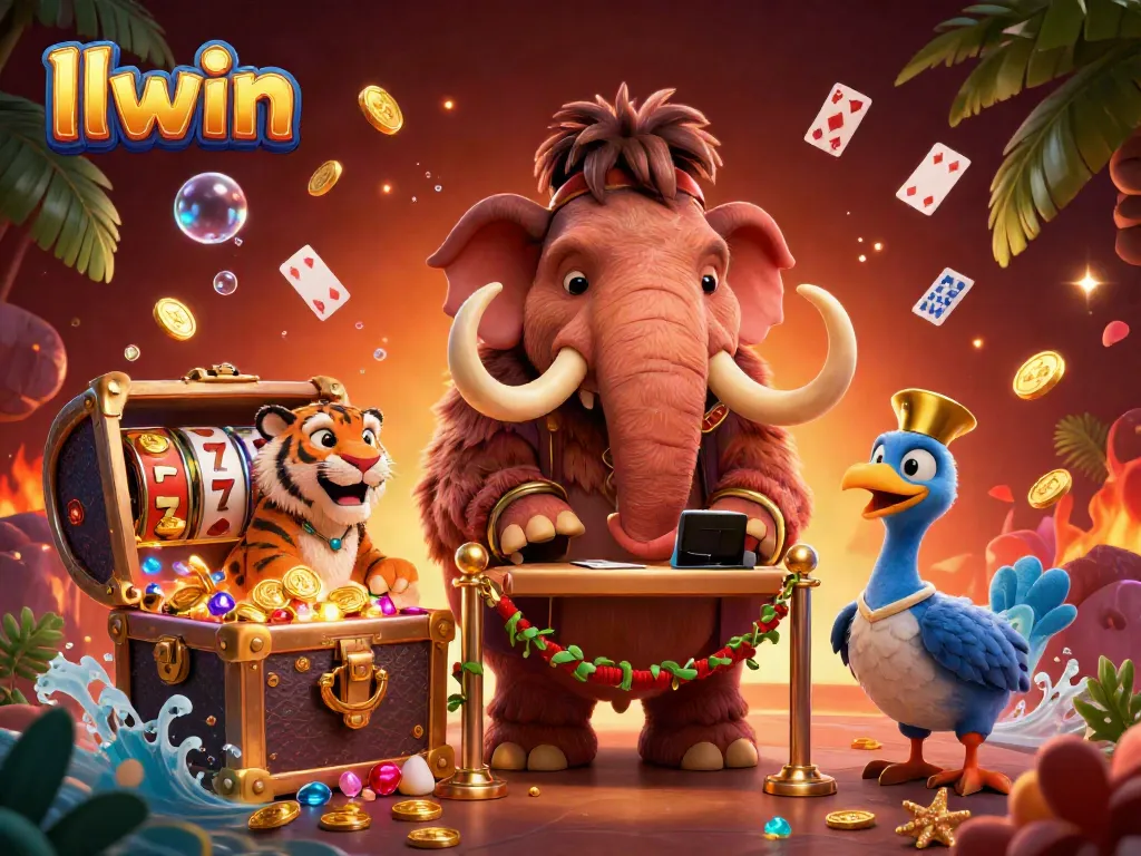 Check IDs at llwin with a woolly mammoth bouncer and saber-tooth VIP guest in a casino.