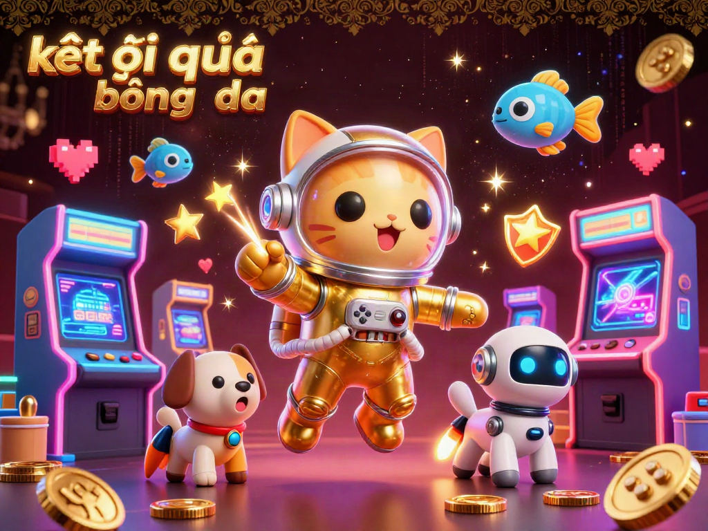 Experience kết quả bóng đá with this vibrant 3D casino scene featuring action-packed game elements and energetic characters.
