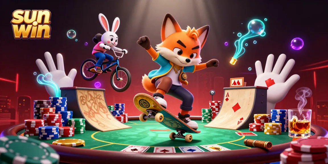 Experience exciting gameplay at sun win with animated characters and vibrant casino elements