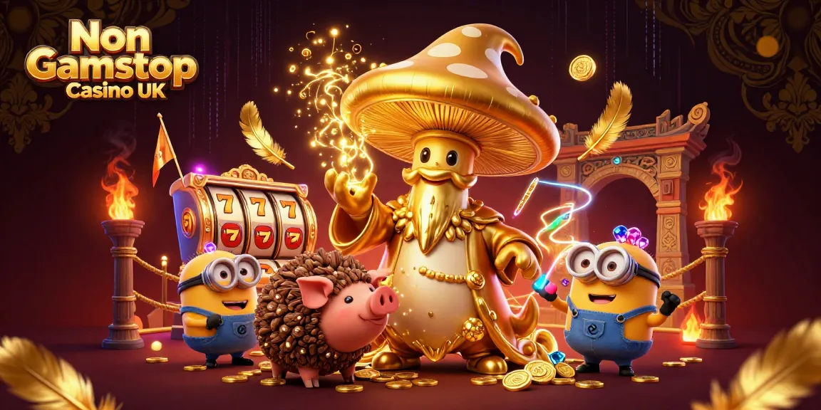 Engage with Non Gamstop Casino UK, featuring magical characters and vibrant slots.