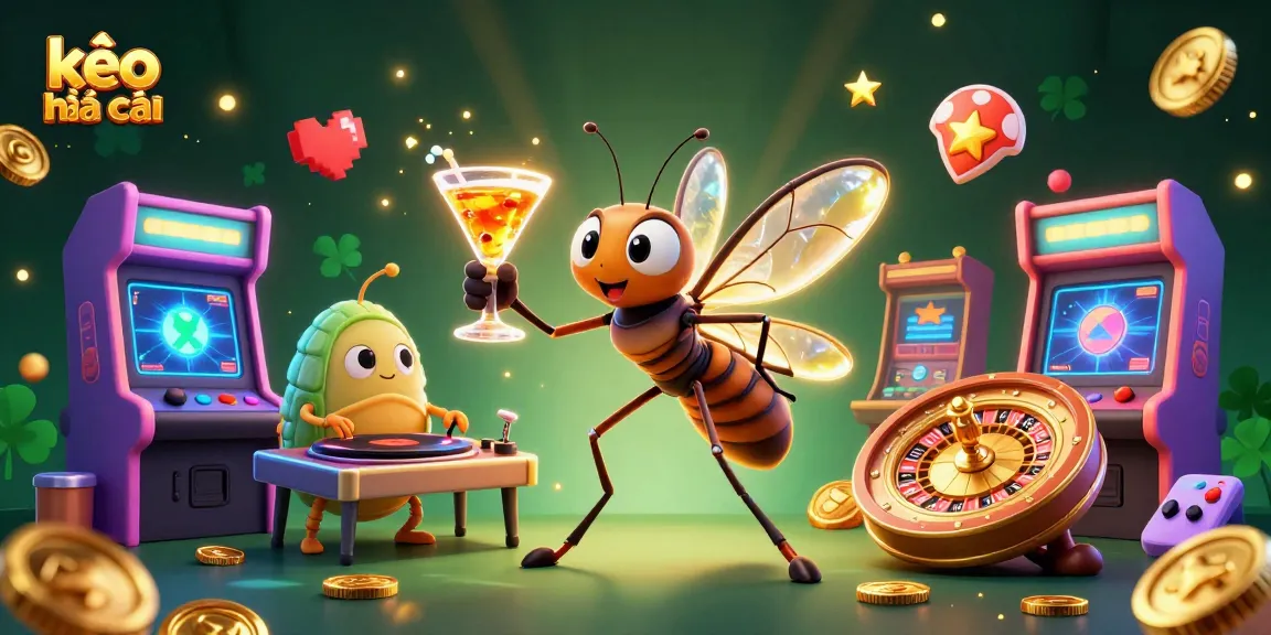 Engage with kèo nhà cái through an energetic casino-themed scene showcasing unique characters and gaming elements.