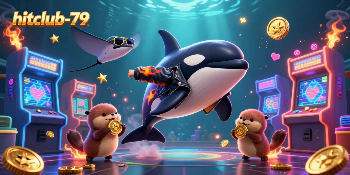 Spin the reels at hitclub-79 while oceanic characters celebrate with golden coins and vibrant game mechanics.